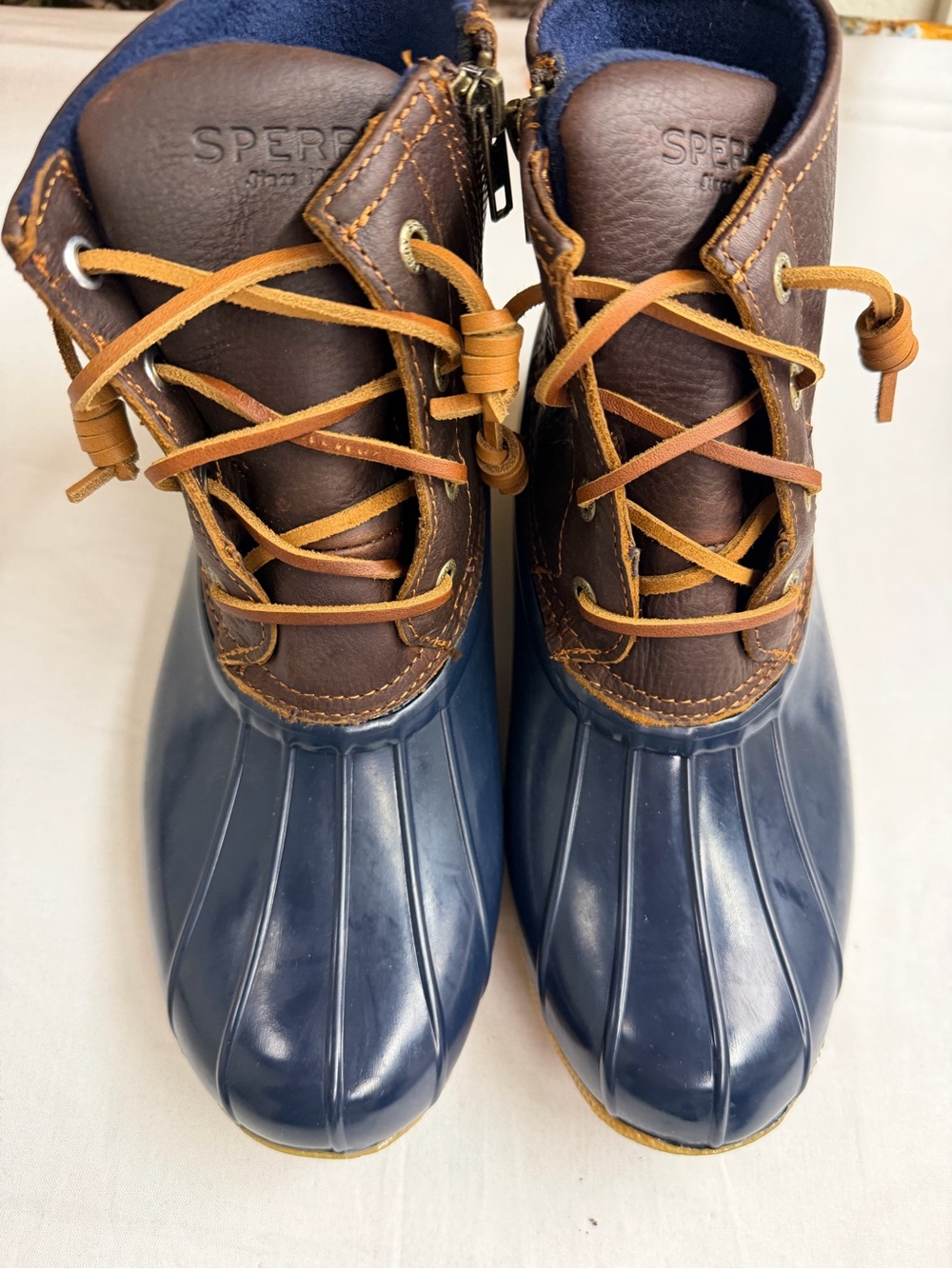 Sperry Women’s Navy and Brown Duck Boots